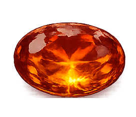 Natural hessonite garnet gemstone oval cut honey brown color transparent background Rahu gemstone