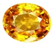 Natural yellow sapphire gemstone round cut bright yellow color isolated transparent background Jupiter stone