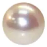 Natural white pearl gemstone smooth round shape isolated on transparent background for astrology use